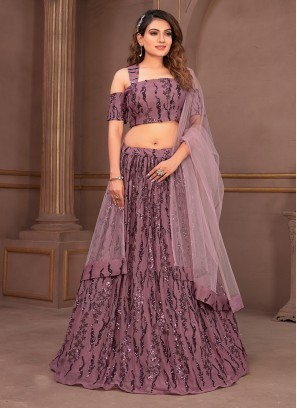 Mauve  Wedding Net Readymade Lehenga Choli