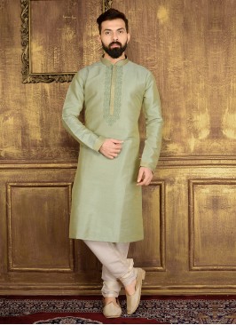 Men's Pista Green Churidar Kurta pajama