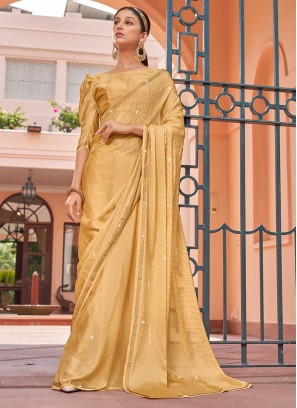 Mesmeric Beige Contemporary Style Saree