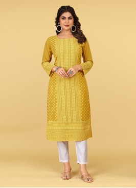 Mesmeric Georgette Aari Casual Kurti