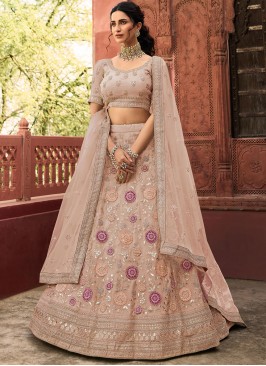 Mesmeric Pink Patch Border Lehenga Choli