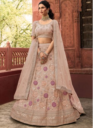 Mesmeric Pink Patch Border Lehenga Choli