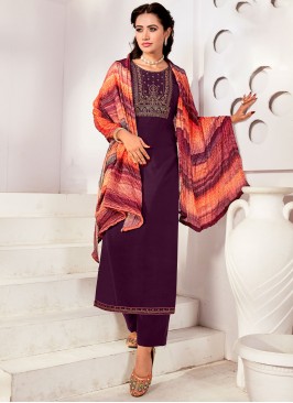 Mesmeric Purple Swarovski Rayon Salwar Kameez