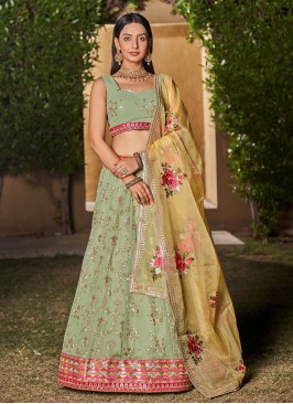 Mesmerizing Georgette Embroidered Trendy Lehenga C