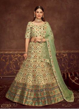 Mint Green Color Art Silk Lehenga Choli