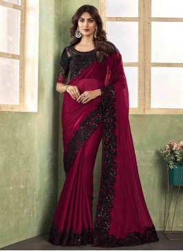 Miraculous Chiffon Embroidered Trendy Saree