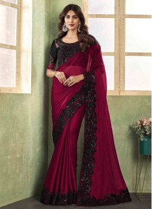 Miraculous Chiffon Embroidered Trendy Saree