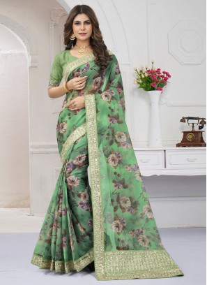 Miraculous Cord Mehndi Contemporary Saree