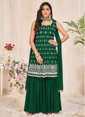 Miraculous Green Georgette Salwar Kameez