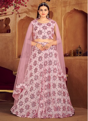 Miraculous Pink Trendy Layered Lehenga Choli