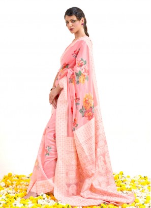 Modernistic Fancy Fabric Pink Classic Saree
