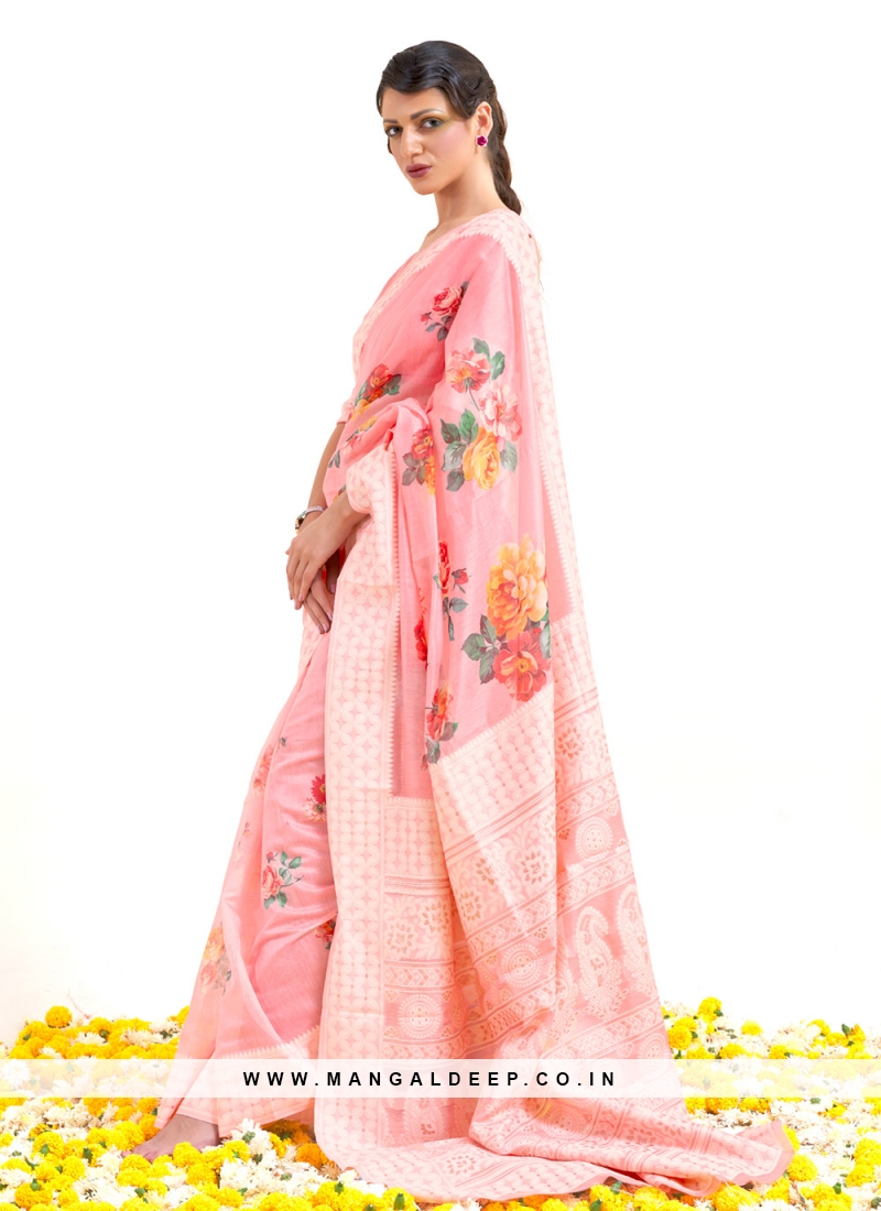 Modernistic Fancy Fabric Pink Classic Saree