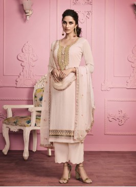 Modernistic Pink Ceremonial Pant Style Suit