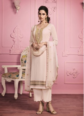 Modernistic Pink Ceremonial Pant Style Suit
