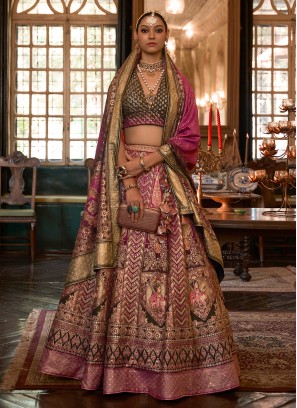 Modernistic Silk Multi Colour Printed Readymade Lehenga Choli