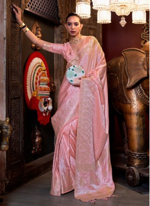 Modernistic Weaving Satin Silk Trendy Saree