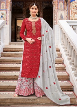 Modest Embroidered Festival Palazzo Salwar Suit