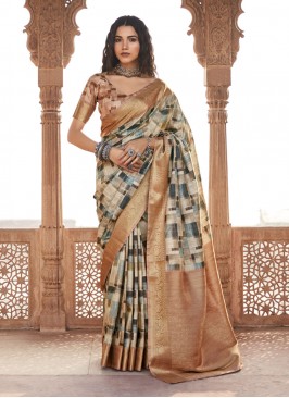 Modest Multi Colour Handloom silk Silk Saree