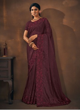 Modest Organza Embroidered Saree