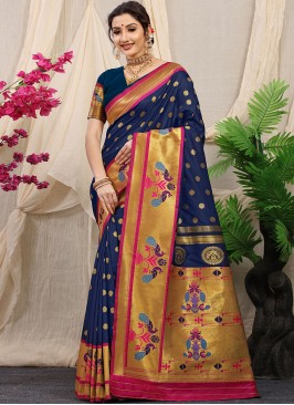 Modish Banarasi Silk Weaving Contemporary Style Saree