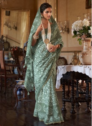 Modish Green Saree