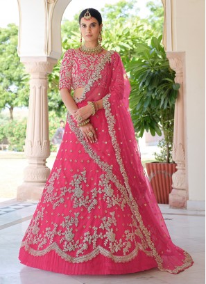 Modish Sequins Pink A Line Lehenga Choli