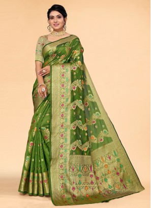 Modish Weaving Organza Designer Saree