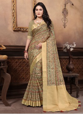 Monumental Banarasi Silk Multi Colour Border Trendy Saree