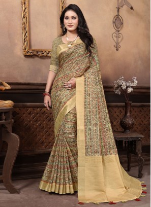 Monumental Banarasi Silk Multi Colour Border Trendy Saree