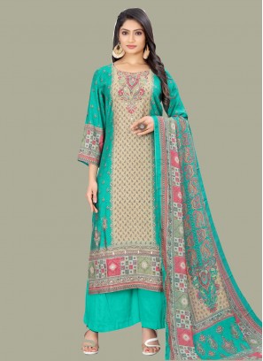 Monumental Digital Print Multi Colour Salwar Kameez 