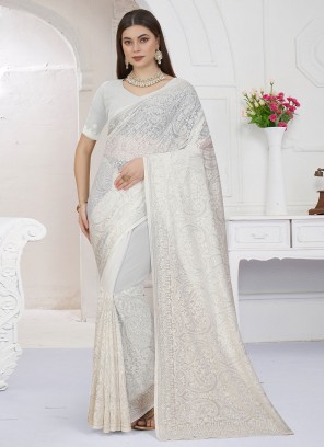 Monumental Georgette Engagement Designer Saree