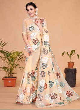 Monumental Peach Saree