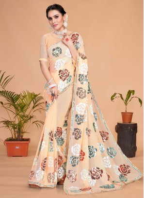 Monumental Peach Saree