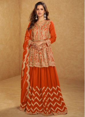 Monumental Zari Mehndi Trendy Palazzo Salwar Kameez