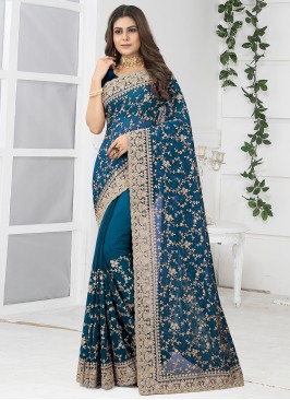 Morpeach  Embroidered Classic Saree