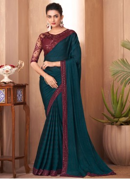 Morpeach  Embroidered Engagement Saree