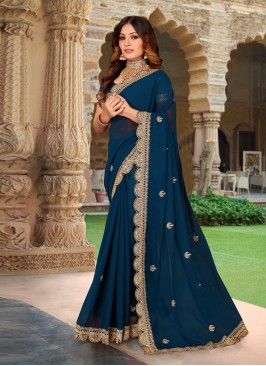 Morpeach  Party Georgette Saree