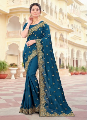 Morpeach  Vichitra Silk Festival Traditional Designer Saree