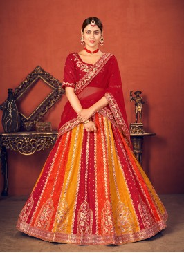 Multi Color Art Silk Lehenga Choli