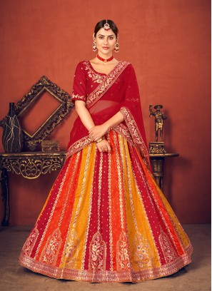 Multi Color Art Silk Lehenga Choli