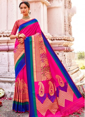 Multi Color Banarasi Silk New Saree