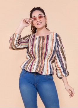 Multi Color Cotton  Tunic Top