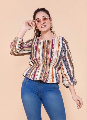 Multi Color Cotton  Tunic Top