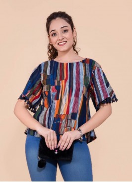 Multi Color Cotton Tunic Top