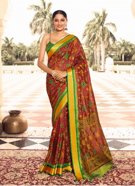 Multi Color Digital Print Patola Saree