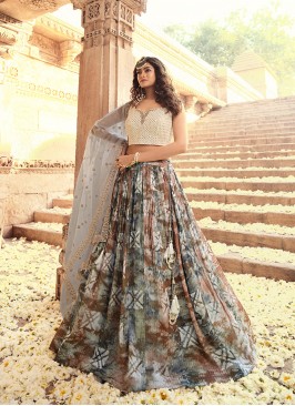 Multi Color Printed Georgette Lehenga Choli