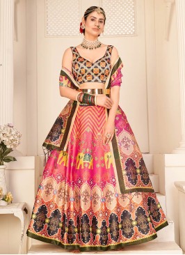 Multi Color Pure Rera Silk Patola Print Lehenga