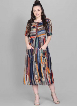 Multi Color Rayon Designer Kurti