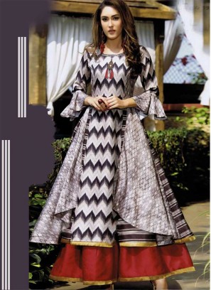 Multi Color Rayon Digital Printed Casual Wear Gown