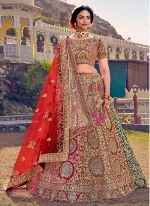 Multi Color Sequins Work Lehenga